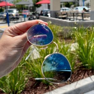 Ray ban round gold metal frame glasses